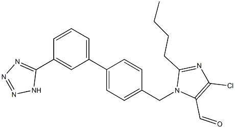 2-Butyl-4-chloro-1-[[3'-(1H-tetrazol-5-yl)-1,1'-biphenyl-4-yl]methyl]-1H-imidazole-5-carbaldehyde Struktur