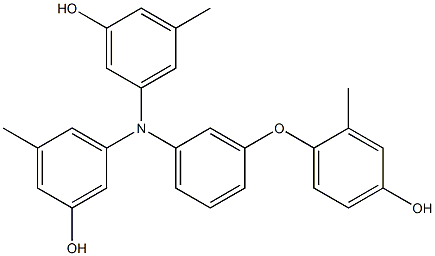 N,N-Bis(3-hydroxy-5-methylphenyl)-3-(4-hydroxy-2-methylphenoxy)benzenamine Struktur