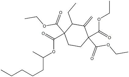 2-Heptyl-3-methylenecyclohexane-1,1,4,4-tetracarboxylic acid tetraethyl ester Struktur