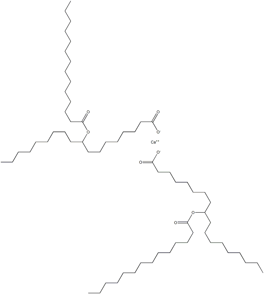 Bis(9-tetradecanoyloxyoctadecanoic acid)calcium salt Struktur