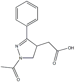 1-Acetyl-3-(phenyl)-4,5-dihydro-1H-pyrazole-4-acetic acid Struktur