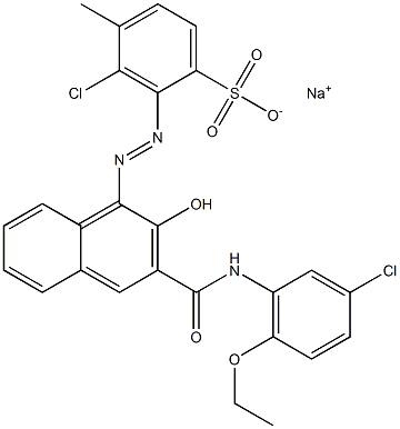 3-Chloro-4-methyl-2-[[3-[[(3-chloro-6-ethoxyphenyl)amino]carbonyl]-2-hydroxy-1-naphtyl]azo]benzenesulfonic acid sodium salt Struktur