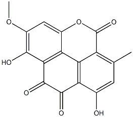 1,8-Dihydroxy-2-methoxy-6-methyl-5H-phenanthro[4,5-bcd]pyran-5,9,10-trione Struktur