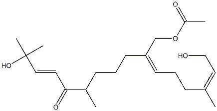 (3E,10Z,14Z)-2,16-Dihydroxy-10-(acetoxymethyl)-2,6,14-trimethyl-3,10,14-hexadecatrien-5-one Struktur