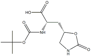 N-(tert-Butyloxycarbonyl)-3-[(S)-2-oxooxazolidin-5-yl]-L-alanine Struktur