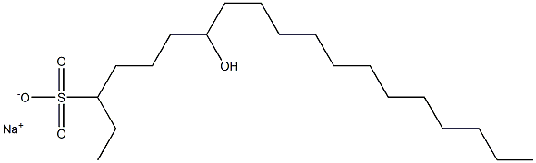 7-Hydroxynonadecane-3-sulfonic acid sodium salt Struktur