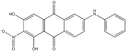 2-Anilino-5,7-dihydroxy-6-nitroanthraquinone Struktur