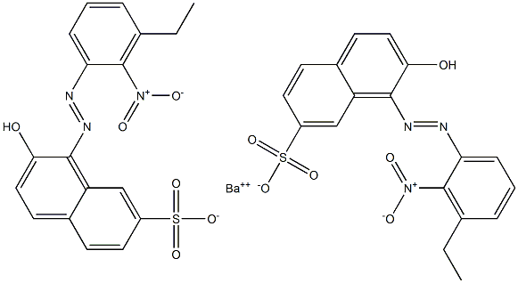 Bis[1-[(3-ethyl-2-nitrophenyl)azo]-2-hydroxy-7-naphthalenesulfonic acid]barium salt Struktur