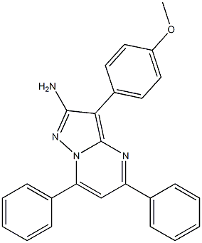 2-Amino-3-(4-methoxyphenyl)-5,7-diphenylpyrazolo[1,5-a]pyrimidine Struktur