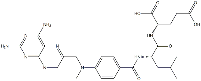 N-[N-[4-[[(2,4-Diaminopteridin-6-yl)methyl]methylamino]benzoyl]-L-leucyl]-L-glutamic acid Struktur