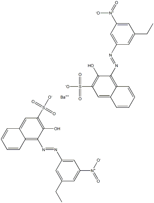 Bis[1-[(3-ethyl-5-nitrophenyl)azo]-2-hydroxy-3-naphthalenesulfonic acid]barium salt Struktur