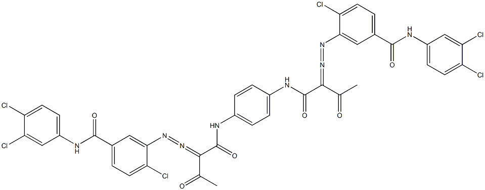 3,3'-[1,4-Phenylenebis[iminocarbonyl(acetylmethylene)azo]]bis[N-(3,4-dichlorophenyl)-4-chlorobenzamide] Struktur