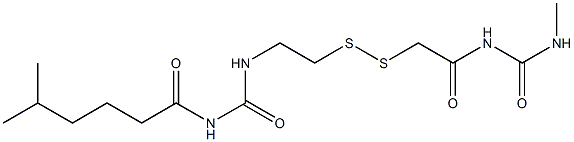 1-(5-Methylhexanoyl)-3-[2-[[(3-methylureido)carbonylmethyl]dithio]ethyl]urea Struktur