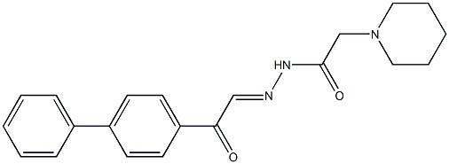 1-Piperidineacetic acid 2-(p-phenylphenacylidene) hydrazide Struktur