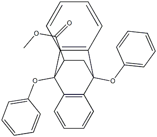 9,10-Dihydro-9,10-diphenoxy-9,10-ethanoanthracene-11-carboxylic acid methyl ester Struktur