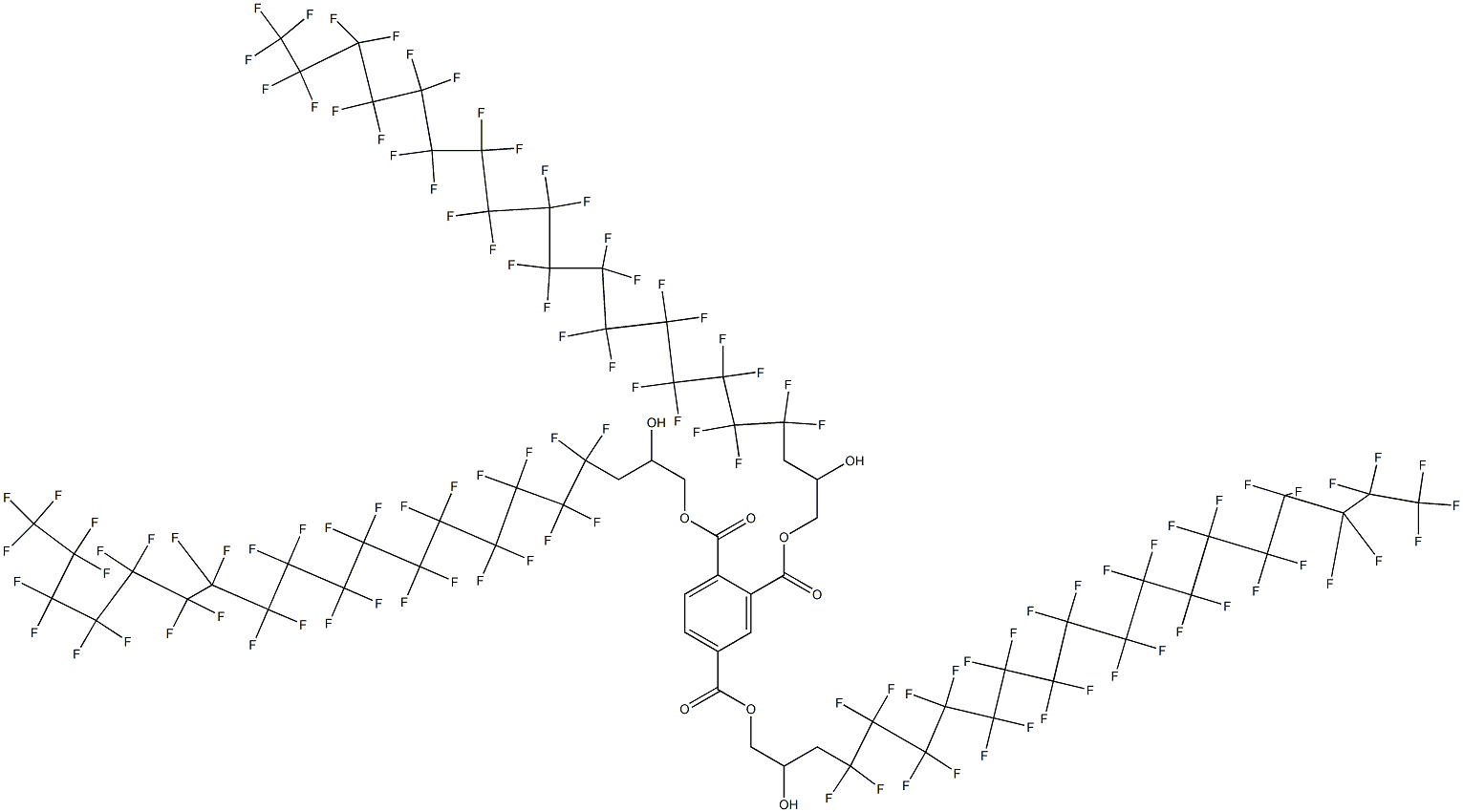 1,2,4-Benzenetricarboxylic acid tris[3-(pentatriacontafluoroheptadecyl)-2-hydroxypropyl] ester Struktur