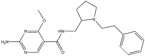 2-Amino-4-methoxy-N-[(1-phenethyl-2-pyrrolidinyl)methyl]-5-pyrimidinecarboxamide Struktur