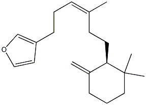 3-[(Z)-6-[(S)-2,2-Dimethyl-6-methylenecyclohexyl]-4-methyl-3-hexenyl]furan Struktur