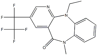 6,11-Dihydro-11-ethyl-3-(pentafluoroethyl)-6-methyl-5H-pyrido[2,3-b][1,5]benzodiazepin-5-one Struktur