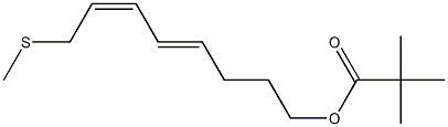 Pivalic acid [(4E,6Z)-8-(methylthio)-4,6-octadienyl] ester Struktur