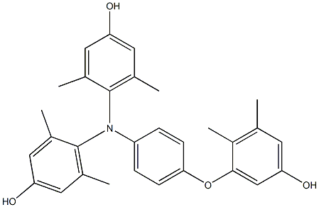 N,N-Bis(4-hydroxy-2,6-dimethylphenyl)-4-(5-hydroxy-2,3-dimethylphenoxy)benzenamine Struktur