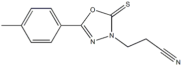 5-p-Tolyl-2-thioxo-1,3,4-oxadiazole-3-propiononitrile Struktur