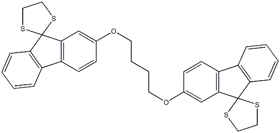 2,2''-(1,4-Butanediyldioxy)bis(spiro[9H-fluorene-9,2'-[1,3]dithiolane]) Struktur