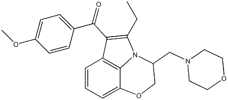 2,3-Dihydro-5-ethyl-6-(4-methoxybenzoyl)-3-morpholinomethylpyrrolo[1,2,3-de]-1,4-benzoxazine Struktur