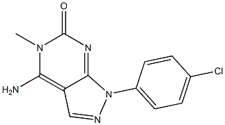 4-Amino-1-(4-chlorophenyl)-5-methyl-1H-pyrazolo[3,4-d]pyrimidin-6(5H)-one Struktur