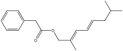 Phenylacetic acid 2,7-dimethyl-2,4-octadienyl ester Struktur