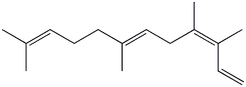 (3Z,6E)-3,4,7,11-Tetramethyl-1,3,6,10-dodecatetrene Struktur