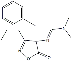 3-Propyl-4-benzyl-4-[[(dimethylamino)methylene]amino]isoxazol-5(4H)-one Struktur