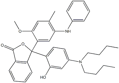 3-(4-Dibutylamino-2-hydroxyphenyl)-3-(5-anilino-2-methoxy-4-methylphenyl)phthalide Struktur