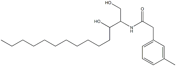 N-[2-Hydroxy-1-(hydroxymethyl)tridecyl]-3-methylbenzeneacetamide Struktur