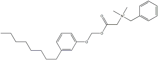 N,N-Dimethyl-N-benzyl-N-[[[(3-octylphenyloxy)methyl]oxycarbonyl]methyl]aminium Struktur