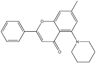 7-Methyl-2-phenyl-5-piperidino-4H-1-benzopyran-4-one Struktur