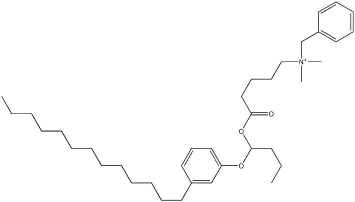 N,N-Dimethyl-N-benzyl-N-[4-[[1-(3-tridecylphenyloxy)butyl]oxycarbonyl]butyl]aminium Struktur