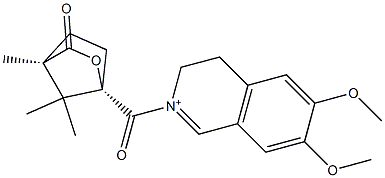 3,4-Dihydro-6,7-dimethoxy-2-[[(1R,4S)-1,7,7-trimethyl-2-oxo-3-oxabicyclo[2.2.1]heptan-4-yl]carbonyl]isoquinolin-2-ium Struktur