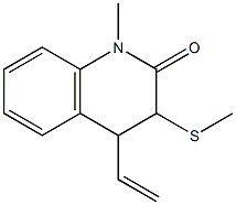 3,4-Dihydro-4-ethenyl-1-methyl-3-(methylthio)quinolin-2(1H)-one Struktur