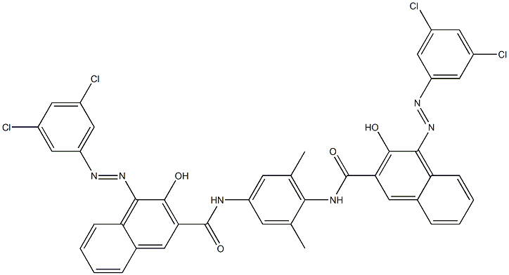 N,N'-(2,6-Dimethyl-1,4-phenylene)bis[4-[(3,5-dichlorophenyl)azo]-3-hydroxy-2-naphthalenecarboxamide] Struktur