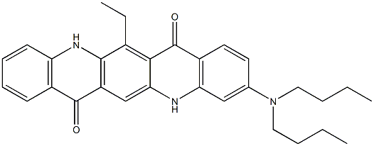 3-(Dibutylamino)-13-ethyl-5,12-dihydroquino[2,3-b]acridine-7,14-dione Struktur