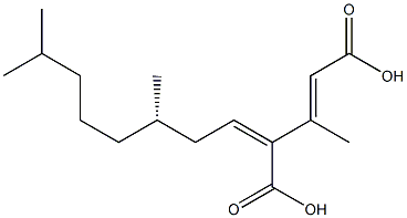 (2E,4Z,7S)-3,7,11-Trimethyl-4-carboxy-2,4-dodecadienoic acid Struktur