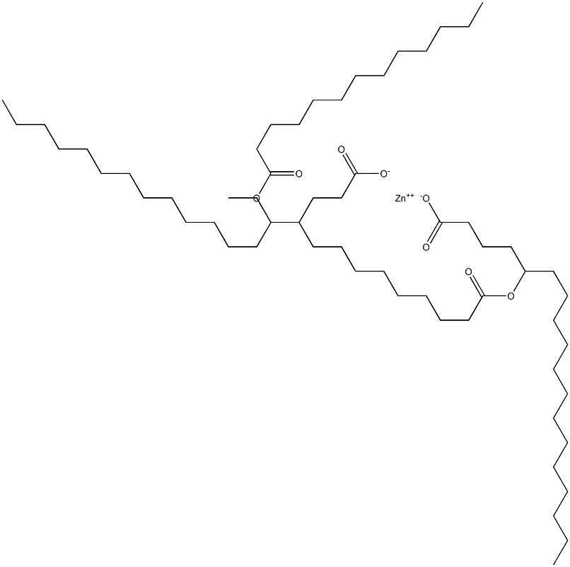 Bis(5-tridecanoyloxyoctadecanoic acid)zinc salt Struktur