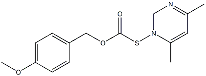 1,2-Dihydro-1-(p-methoxybenzyloxycarbonylthio)-4,6-dimethylpyrimidine Struktur