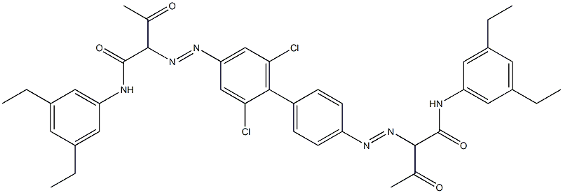 4,4'-Bis[[1-(3,5-diethylphenylamino)-1,3-dioxobutan-2-yl]azo]-2,6-dichloro-1,1'-biphenyl Struktur