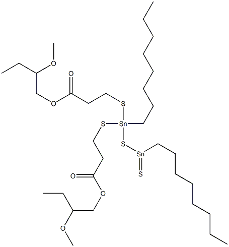 11,11-Bis[[2-(2-methoxybutoxycarbonyl)ethyl]thio]-9,11-distanna-10-thianonadecane-9-thione Struktur