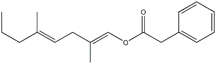 Phenylacetic acid 2,5-dimethyl-1,4-octadienyl ester Struktur