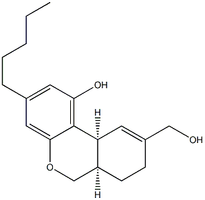 (6aR,10aS)-1-Hydroxy-3-pentyl-6a,7,8,10a-tetrahydro-6H-dibenzo[b,d]pyran-9-methanol Struktur