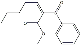 (2E)-2-Phenylsulfinyl-2-heptenoic acid methyl ester Struktur