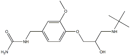 3-[3-Methoxy-4-[2-hydroxy-3-[tert-butylamino]propoxy]benzyl]urea Struktur